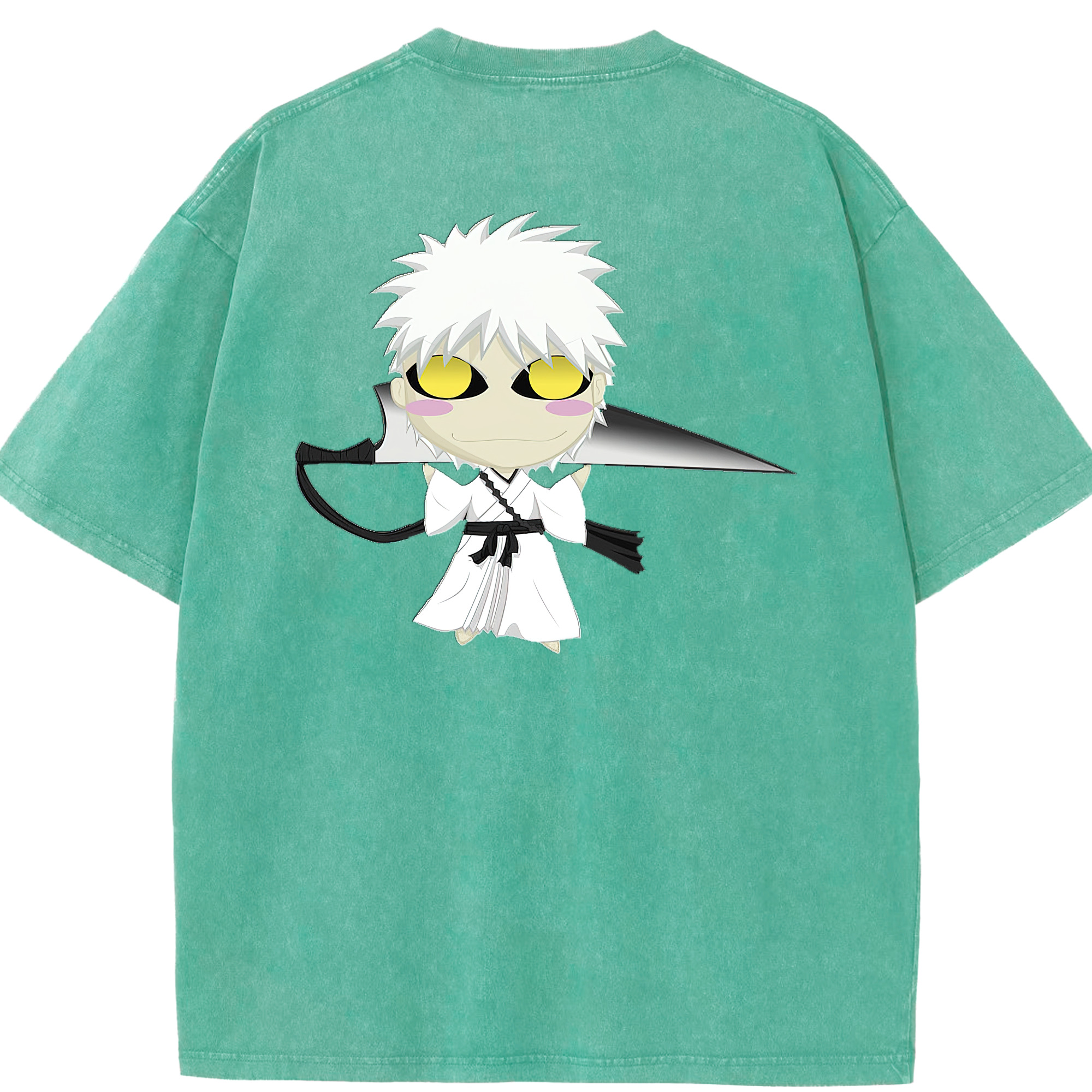 （画像用） ブリーチ 黒崎一護（くろさき いちご）BLEACH Kurosaki Ichigo 綿100% ヴィンテージ風 半袖Tシャツ（背面プリント）